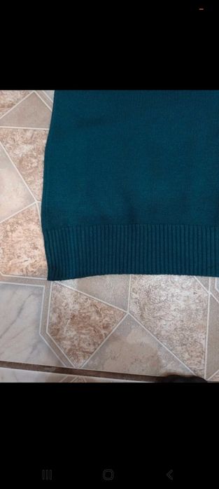 Golf, sweterek, klasyczny, ciemny turkusowy/morski, roz S