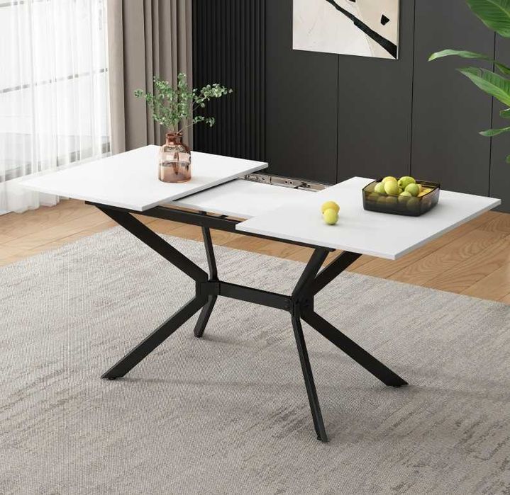 Biały rozkładany stół do jadalni 120/160*80cm