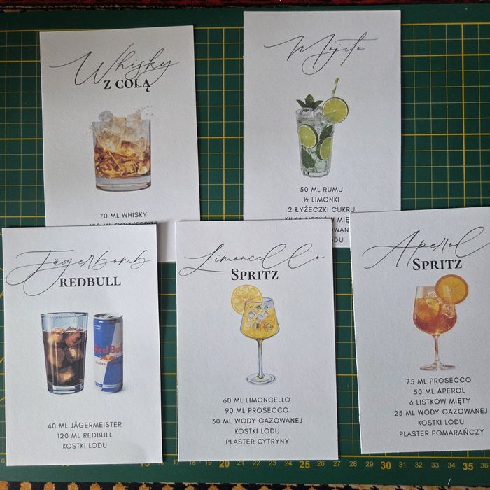 Papeteria ślubna winietki ankiety bingo