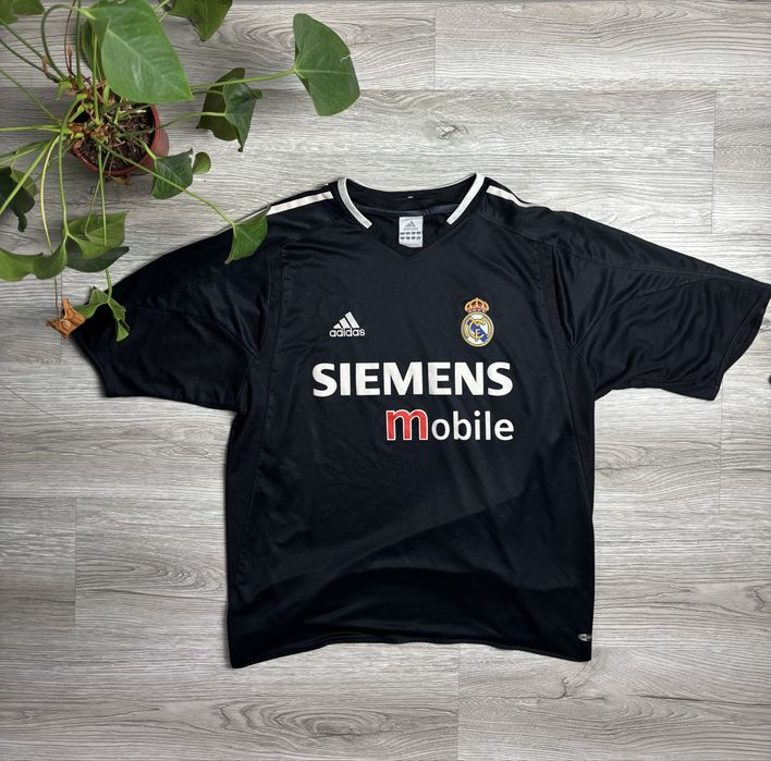 Czarna koszulka Real Madryt 2004 Adidas Siemens Mobile LFP rozmiar M stan bardzo dobry