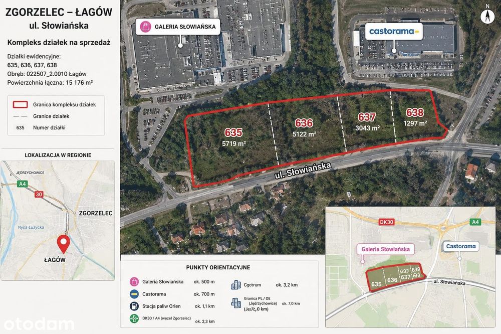 Działka 15176 m² pod inwestycję w mieście