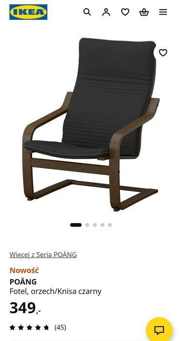 Wygodne fotele - IKEA - stan BDB - faktura