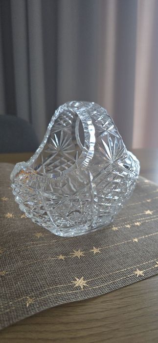 Ваза кришталь хрусталь вінтаж декор кошик