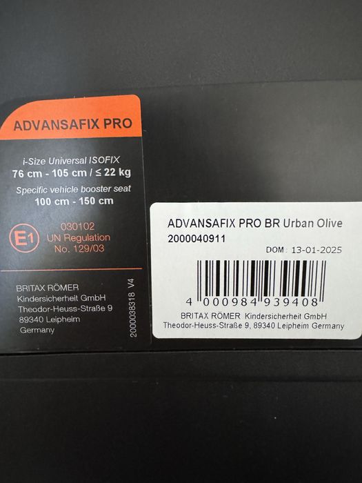 Автокрісло Britax Römer ADVANSAFIX PRO 2025 (LUX / Urban Olive)