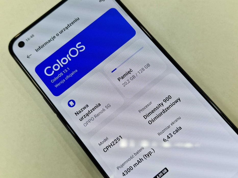 Oppo Reno6 5G Dual SIM/ 8GB/ 128GB/ Black/ Czarny/ Grade A- + ładowark