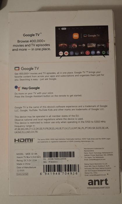 Xiaomi TV Box S 3ª geração 4K 32GB WiFi