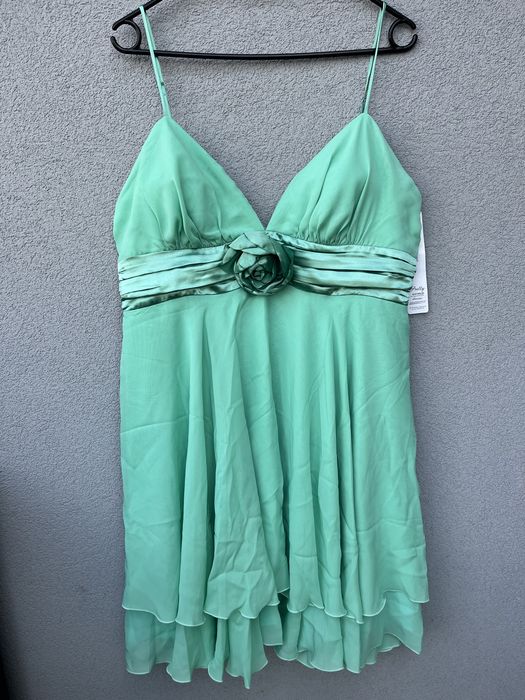 miętowa sukienka zwiewna rozm. 46