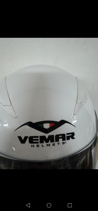 Capacete modular com viseira dupla Vemar NASHI branco .