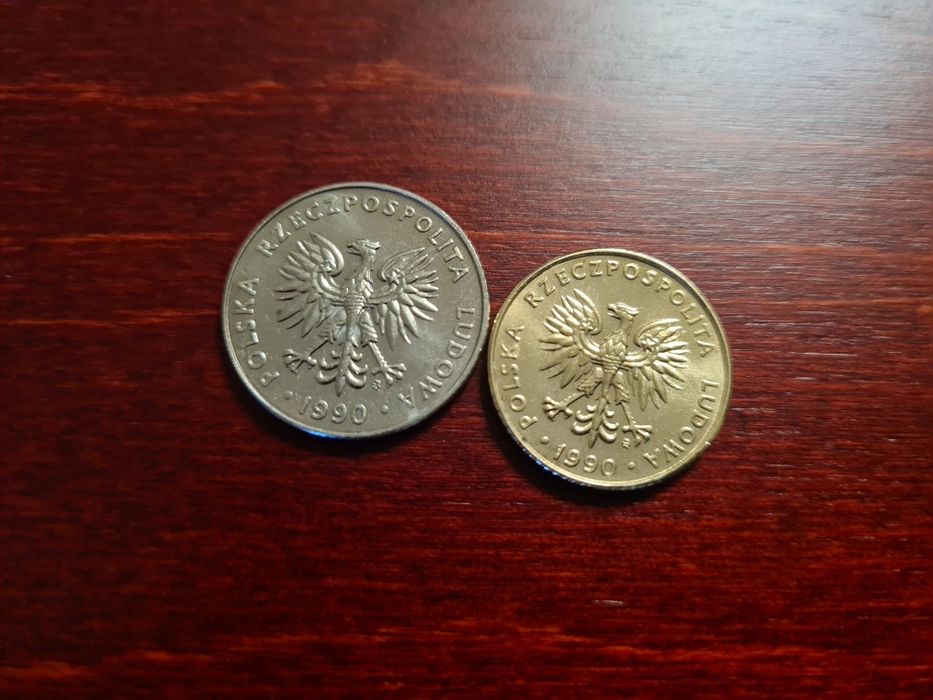 Monety RP i PRL 100, 50, 20 i 10 złotych 1990