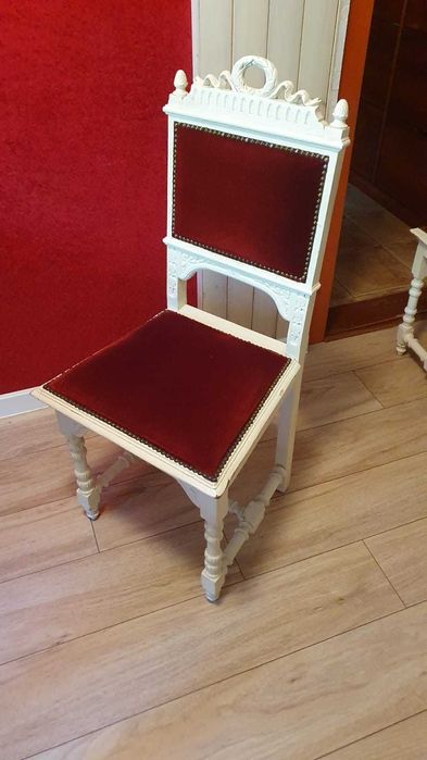 Stół secesyjny z 6 - krzesłami - zestaw