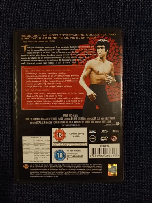 DVD do filme clássico "Enter the Dragon", Bruce Lee (portes grátis)