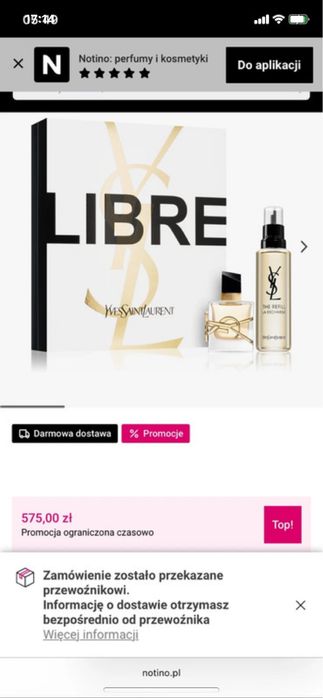 Perfumy i refil ysl 30ml 100ml libre zestaw nowy na prezent