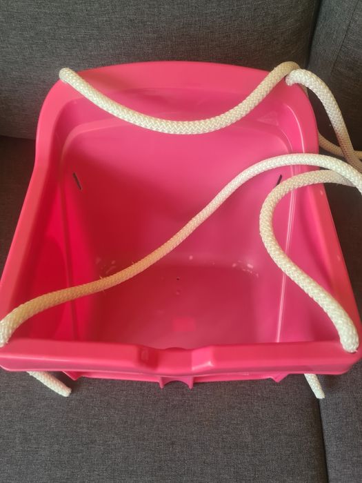 Plastikowa huśtawka sznurki plus karabińczyki