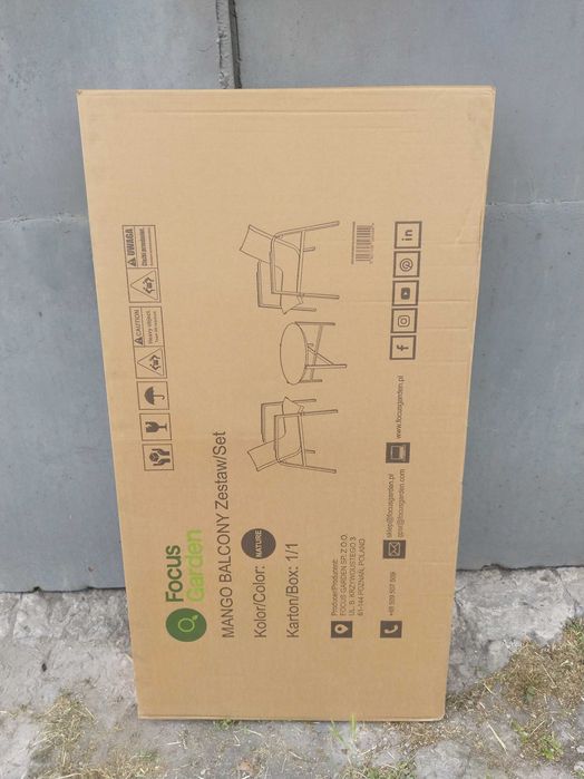 NOWY Zestaw Mebli MANGO BALCONY Focus Garden 2 + 1 Beżowy Nature