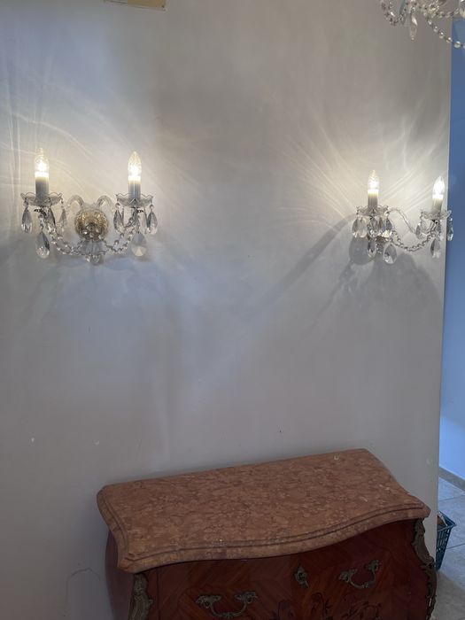 Conjunto de lustre de 6 lâmpadas + 2 apliques de parede