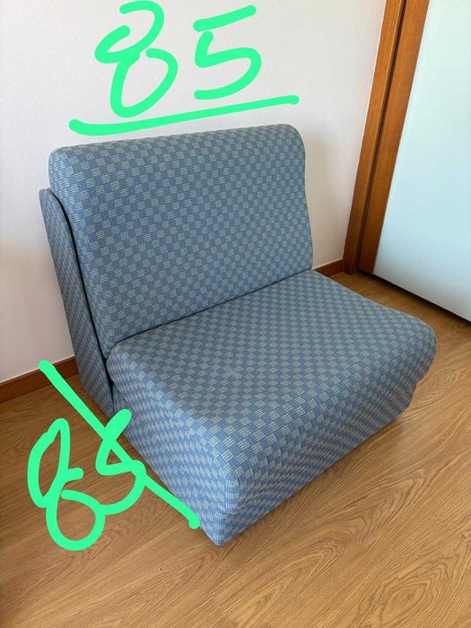 Sofás/Cambalhota de cor azuis como nova