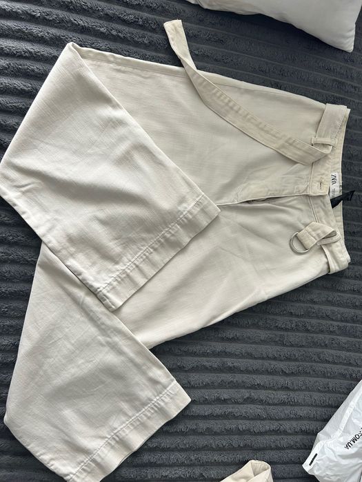 Штани Zara жіночі прямі літні кюлоти джинси