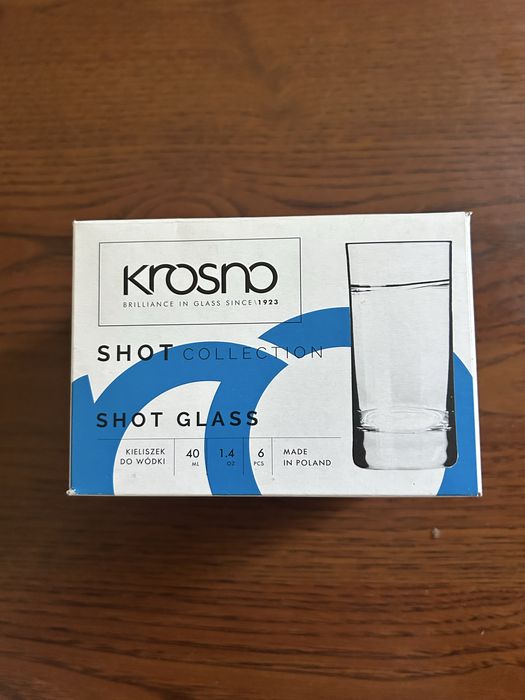 Krosno Shot Collection – 6 kieliszków do wódki 40 ml, nowe