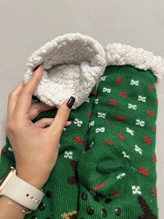 Skarpety zimowe skarpetki ciepłe świąteczne renifery