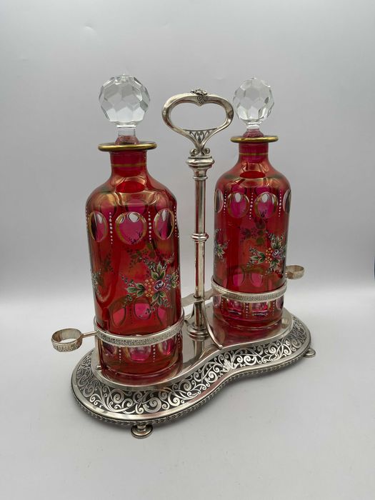 Frascos de farmácia antigos azul cobalto