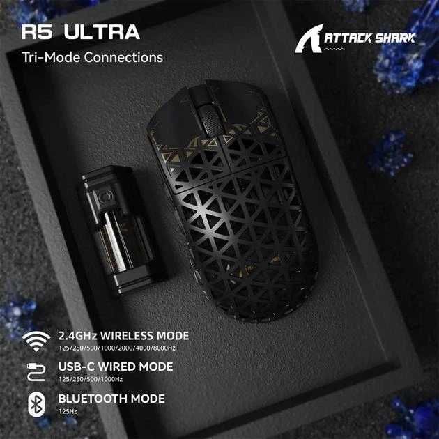 Бездротова ігрова мишка ATTACK SHARK R5 Ultra BLACK