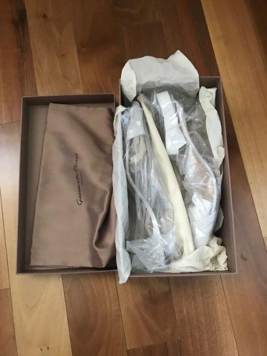 Шкіряні білі човники gianvito rossi mia 55 розмір 41