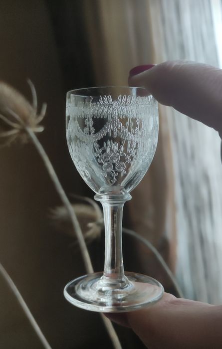 Бокал фужер рюмки муха стакан купоросное старинное стекло Мальцов  дом