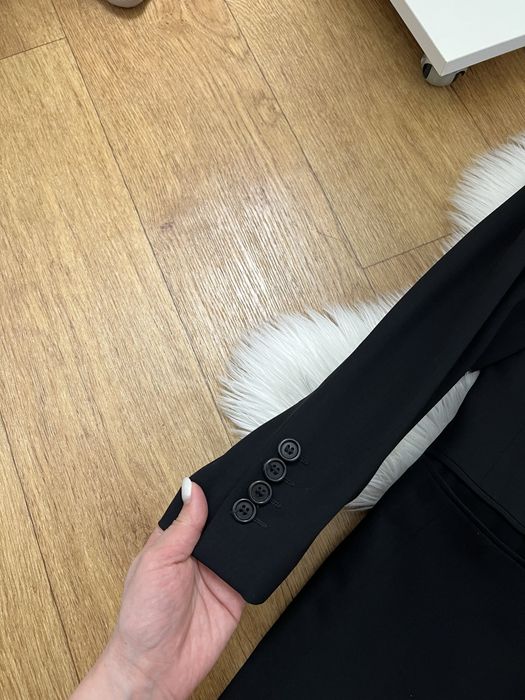 Чорний оверсайз піджак пиджак жакет блайзер вовна шерсть вовняний