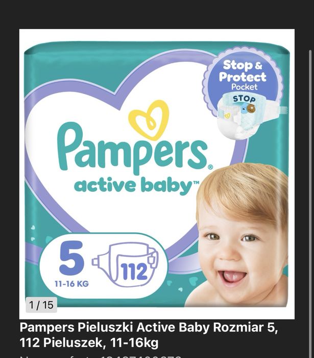 Pampers active baby 5 100sz