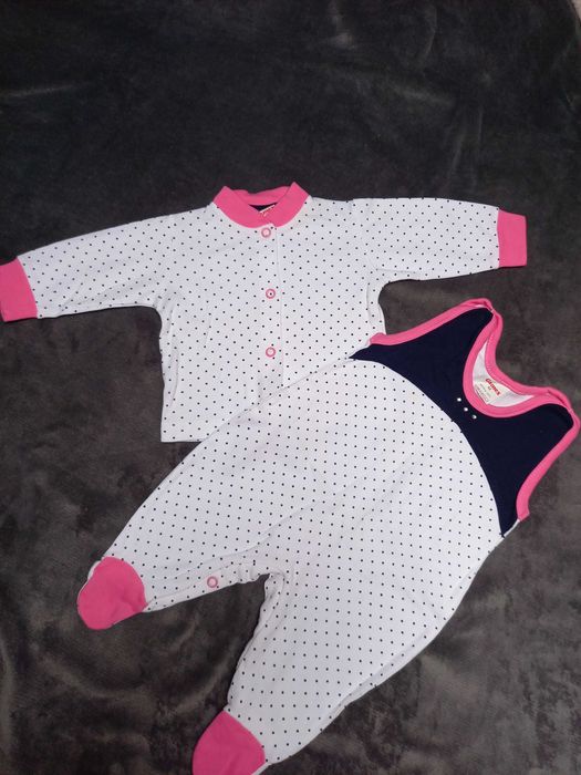 Komplet śpiochy, kaftanik rozm. 62