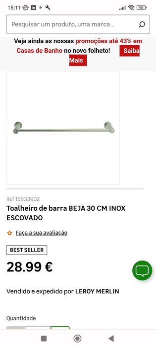 Toalheiros inox escovado (embalagem por abrir)