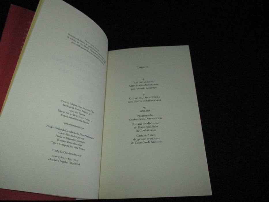 Livro Causas da Decadência dos Povos Peninsulares Antero de Quental