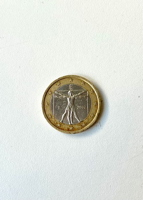 Moeda *RARA* 1€ 2002 (Itália homem vitruviano)