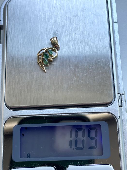 кулон винтажный k18 emerald