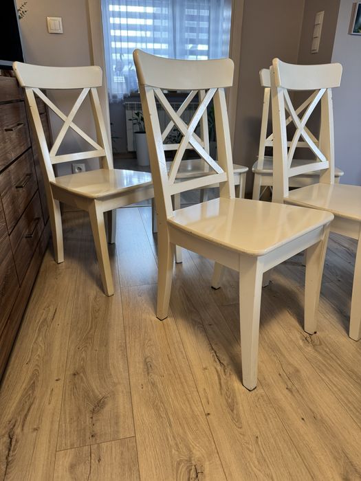 Zestaw 5 krzeseł drewnianych Ikea ROSENTORP