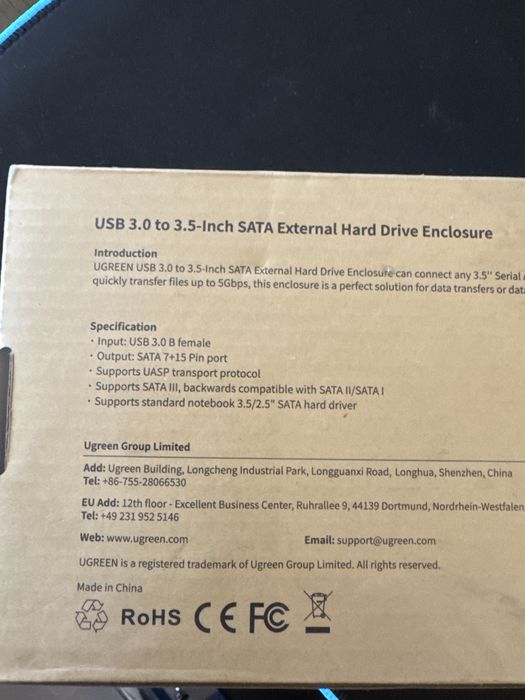 Ugreen Caixa externa para Disco Rigido - USB 3.0