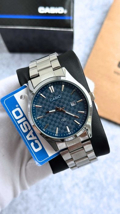 Годинник наручний Casio MTP-VD03B Silver/Blue | часы наручные мужские