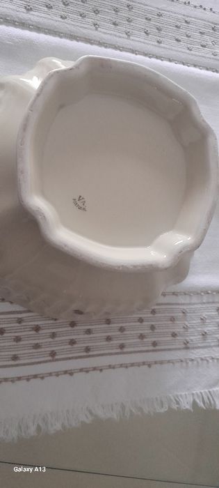 Taça grande ou terrina com 3 pratos de doce Vista Alegre