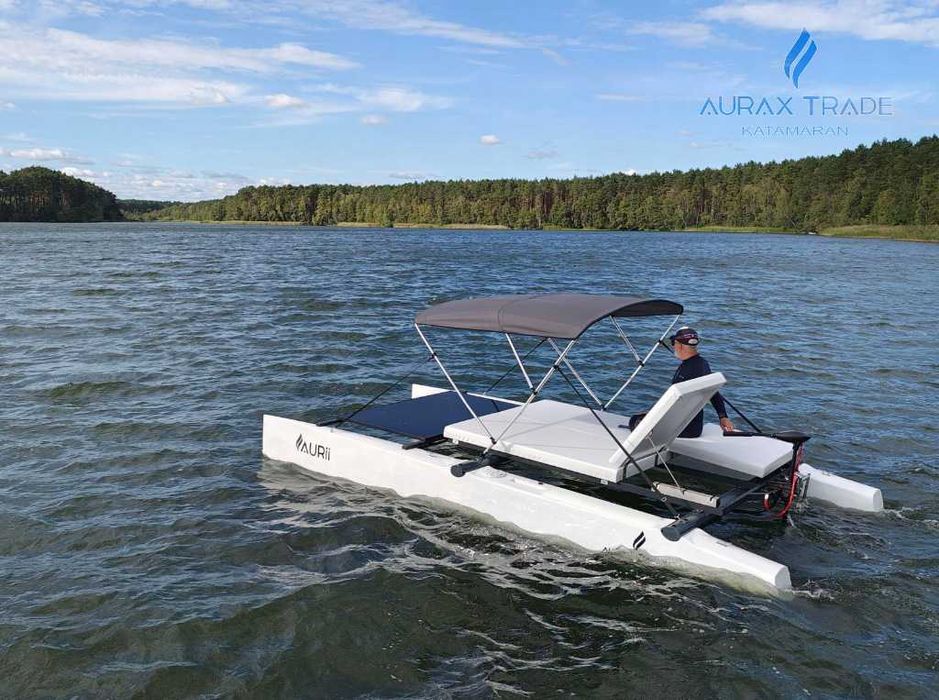 Katamaran AURII V.01 - SOLAR silnik spalinowy HONDA BF 2,3 kM