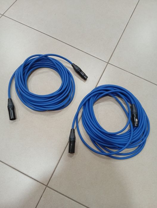 2 cabos XLR azul 10metros fichas Neutrik Novos