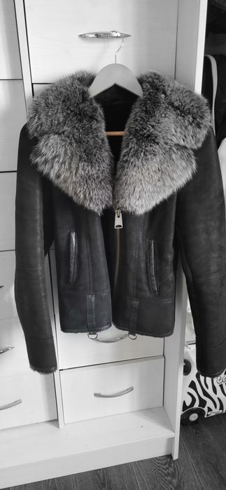 Курточка косуха ares, дубленка авіатор ares, дублянка ares коротка