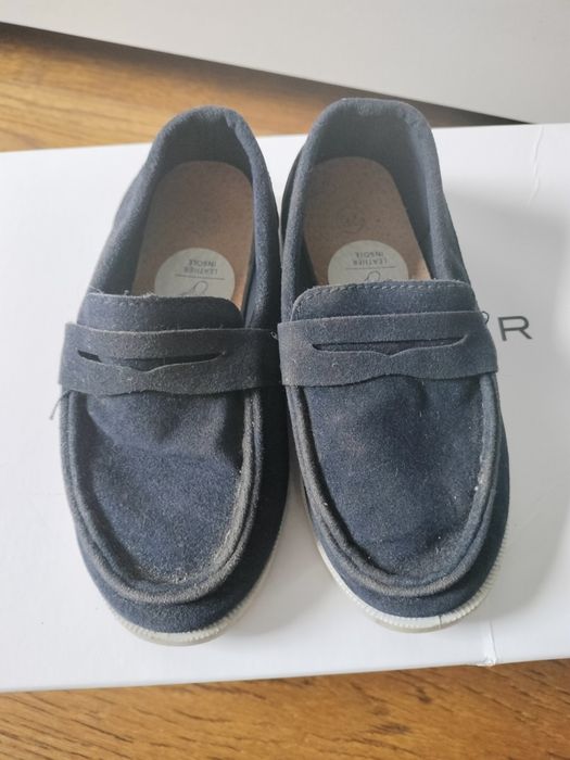 Mokasyny 25 zamsz eleganckie skórzana wkładka