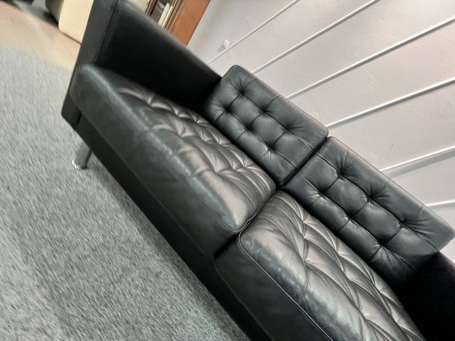 Диван двійка шкіряний чорний