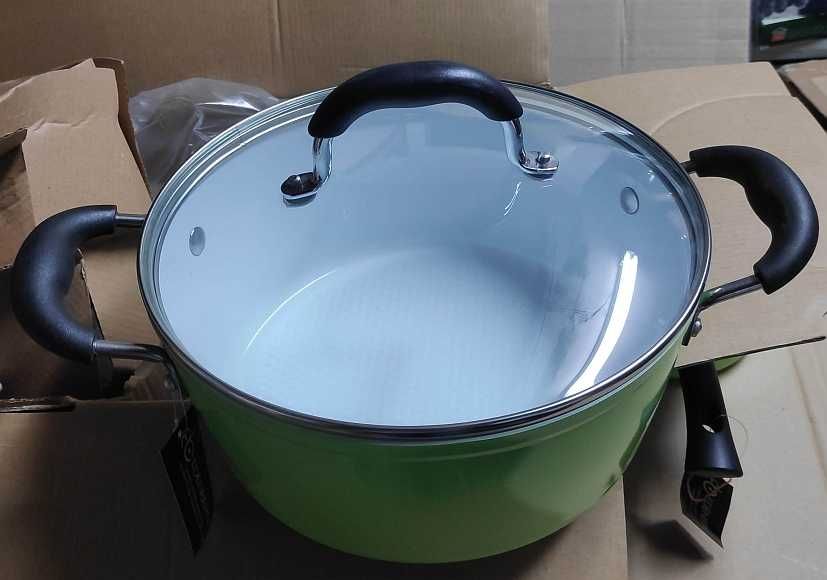 Komplet garnki z powłoką ceramiczną 7el zielone