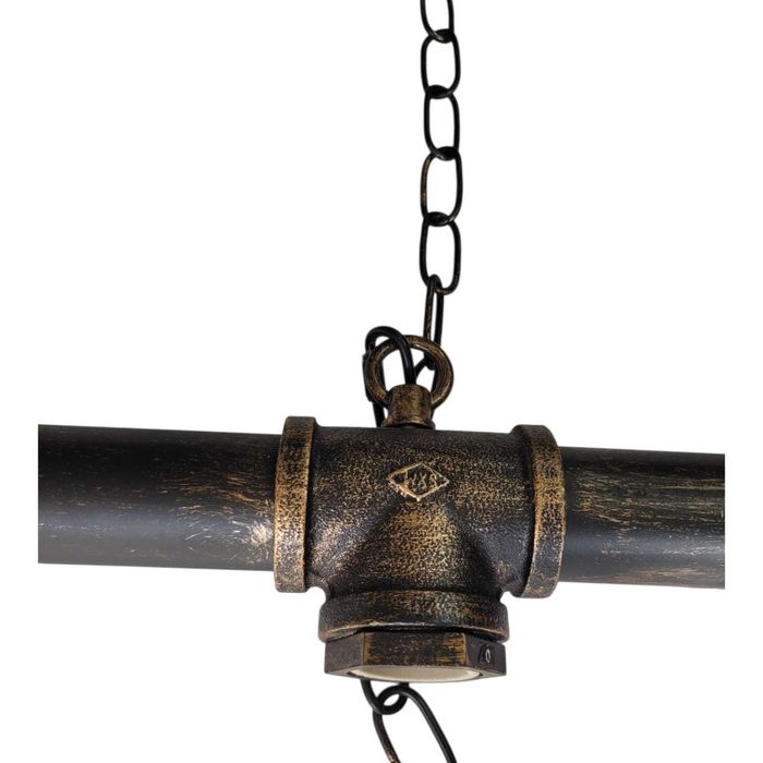 Candeeiro Suspenso Industrial Tubo 5 Focos GU10 – Estilo Vintage Pipe