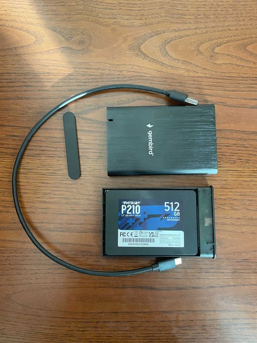 SSD-накопичувач Patriot P210 512GB з кишенею Gembird 2.5" USB3.1