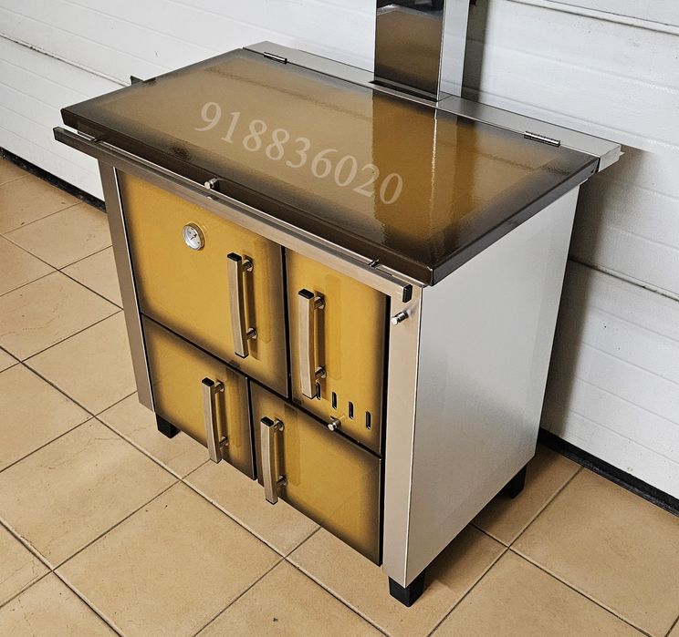 Fogão Lenha Castanho Novos Forno Inox - Fabrico Nacional