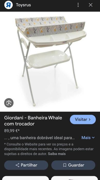 Muda fraldas e banheira Giordani