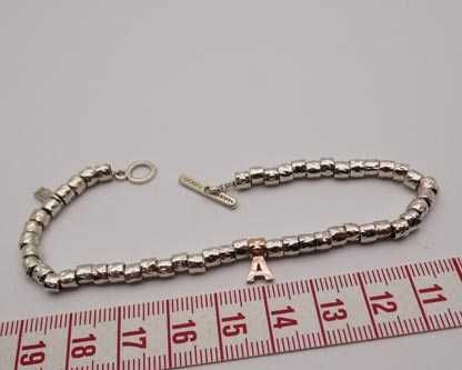 DODO MARIANI Srebrna bransoletka z literką A 19 cm.