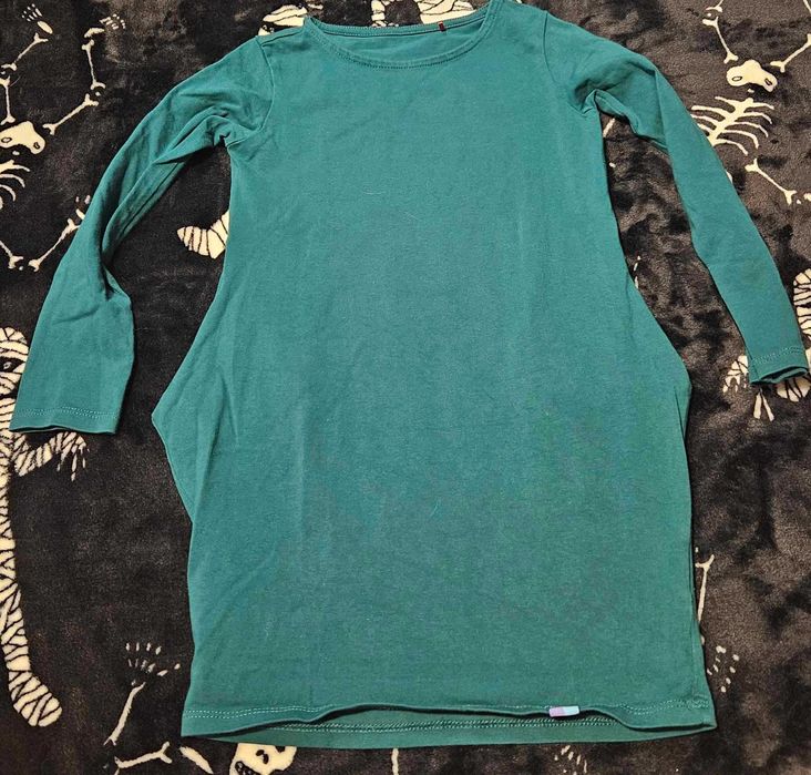 My Basic, Zielona sukienka z kieszeniami. Rozm. 110-116, 5-6 lat